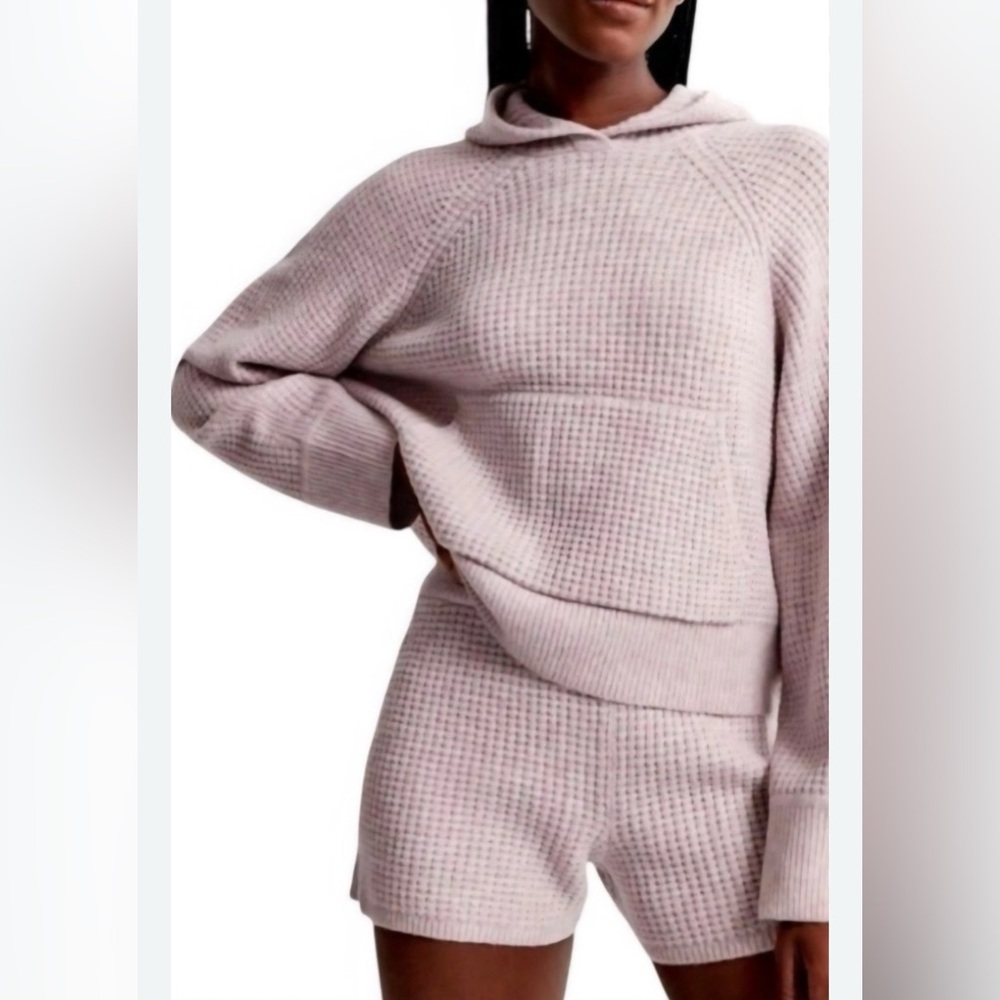 Abercrombie & Fitch Soft Pink Lounge Waffle Sweater Set
